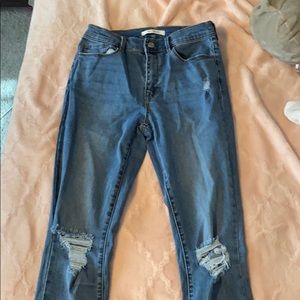 pacsun hi-rise distressed skinny jeans